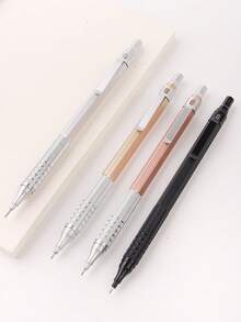 0.3/0.5/0.7/2.0mm Automatic Mechanical Pencil Set, 100pcs Refill Leads, Low Center Of Gravity, Retractable Tip, Metal Body, Back To School Essential - Black - View 9