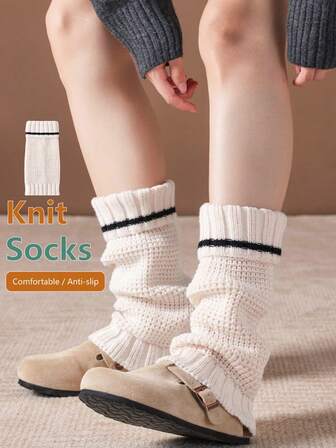 New Retro Ballet Style Warm Leg Warmers, Fashionable For Women, Classic Colors Suitable For Daily Wear, Autumn/Winter