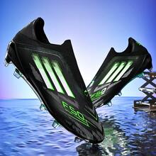 男士足球鞋，经久耐用，适用于天然草坪和人造草坪，男女皆宜。 - 黑色 - 查看 4