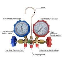3 Way AC Manifold Gauge Set With Hoses Couplers & Adapter Refrigerant AC Gauges Automotive AC Gauge Set For R410A R32 R134a R404