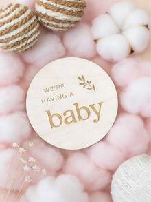 1件木质标牌，婴儿木质公告板，孕妇礼物，婴儿纪念品，婴儿房装饰 - 木質色 - 查看 3