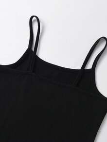 Tween Girls' Summer Casual Fashionable High-Low Hem Cropped Top And Letter Print Cami Dress Set - Hot Pink - View 4