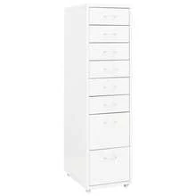 vidaXL Mobile Classeur Bianco 28x41x109 cm Metallo - Bianco - Visualizzare 1