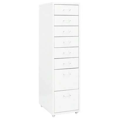 vidaXL Classeur mobile Branco 28x41x109 cm Metal