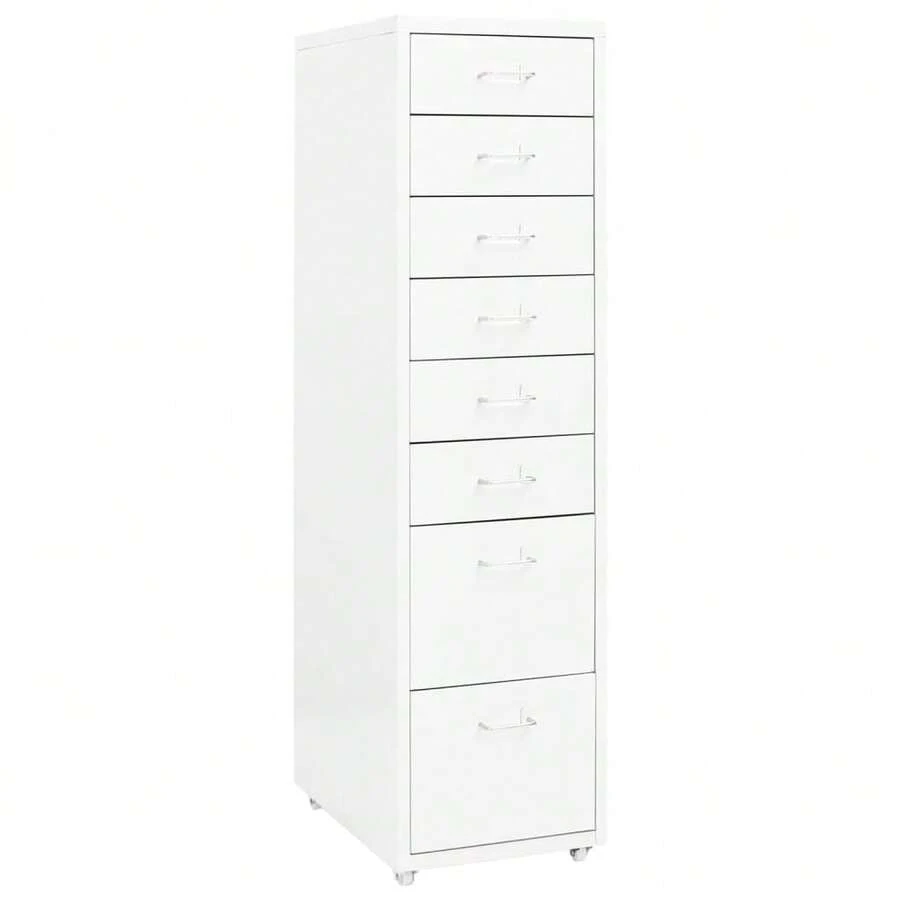 vidaXL Mobile Classeur Bianco 28x41x109 cm Metallo - Bianco - Visualizzare 1