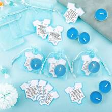 20/50支粉色婴儿派对回礼蜡烛，配粉色卡片和欧根纱袋，适合女宝宝派对、朋友聚会、性别揭晓派对等场合。 - 彩色 - 查看 5