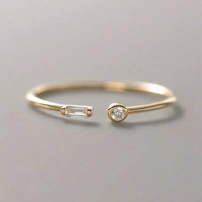 1 chiếc nhẫn đá Cubic Zirconia tinh tế, quà tặng đám cưới, đính hôn, kỷ niệm, ngày Valentine cho phụ nữ