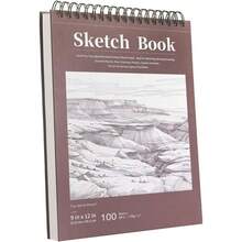 9" X 12" Spiral Bound Sketch Pad, 50/100 Sheets 68lb/100gsm Acid-Free Sketch Paper, For Kids, Artists And Beginners, Professional Art Supplies For Adults