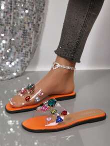 Giày sandal đế bằng thời trang mới cho nữ, giày đi biển, giày mùa hè. - trái cam - Xem 5