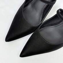 Xin Jing Shoes 新款女士高跟鞋，绑带休闲性感时尚派对婚礼露跟中跟鞋 - 黑色 - 查看 8