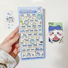 1张动漫卡通贴纸，可爱小猫动物贴纸，可重复使用防水贴纸，DIY手工贴纸，适用于DIY手机壳、DIY笔记本贴纸、DIY工艺品、笔记本电脑、礼品包装、派对装饰，完美的节日礼物，送给粉丝和朋友的礼物（款式随机） - 彩色 - 查看 7