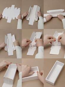 5个迷你糕点盒，烘焙食品包装盒，适用于饼干、糖果、马卡龙、月饼等，适合婚礼、节日、派对小吃等场合。