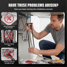 2pcs Multi-Function Sink Wrench, 2026 New Sink Wrench Faucet Tool Plumbing Tool, Suitable For Tight Spaces In Kitchen And Bathroom, Easily Tighten Faucets Under Sink - Black - View 7