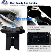 Car Center Console Cup Holder Divider Insert For Camry 2012 2017 Tacoma 2016 2021 - 黑色的 - 查看 3