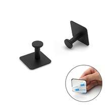 强力粘性金属挂钩，适用于淋浴配件套装、衣柜入口收纳、壁挂式挂钩、浴室毛巾架、帽子、外套（黑色方形）