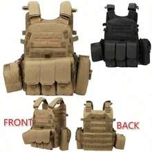 Outdoor Tactical Vest With Quick Release, Laser Cut MOLLE - Multicolor - View 12