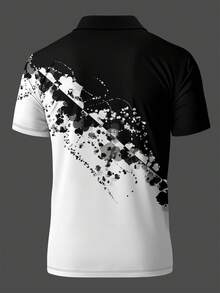 Bộ áo polo tay ngắn và quần short nam in họa tiết ombre - Nhiều màu - Xem 2