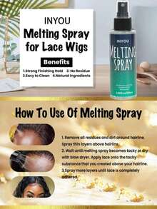 Lace Setting Spray, Strong Hold Lace Wig Spray, No Glue Needed, Strong Natural Hold, Quick Drying, Wig Setting Spray And Wig Adhesive, Christmas Gift