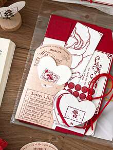 1 Set Mini Love Letter DIY Materials, "I Love You 52 Times" Series, Fragrant Paper Handwritten Scrapbooking Supplies - Multicolor - View 2