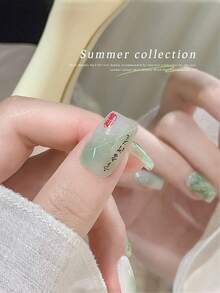 Miss Leia 1-9 15ml 春夏薄荷曼波凝胶指甲油，美白百搭黄绿色指甲油，彩色透明凝胶，适合美甲新手，UV/LED固化，可浸泡半永久，适用于美容院美甲套装、DIY、居家、节日礼物、美甲艺术 - 綠色 - 查看 5