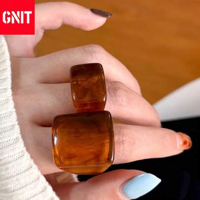 GNIT Handcrafted Natural Amber Color Bead Bracelet - Gradient Rainbow Blood Resin, Bohemian Style, Translucent Brown To Orange Yellow Finish, Everyday Elegance, Smooth Texture, Ideal For Casual Attire, Bohemian Accessory|Rainbow Blood Amber Color Bead|Handcrafted Bracelet, Bohemian Jewelr