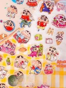 1pc Crayon Shin-Chan Cartoon Sticker, Party Interactive Sticker, Holiday And Birthday Gift, Daily Notebook Marking Sticker (Random Color) - Multicolor - View 7