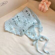 1 chiếc khăn tam giác móc len kiểu Bohemian, màu hồng, xanh lá cây, trắng, xanh dương, màu trơn, thiết kế hoa văn móc hở, có thể điều chỉnh, mềm mại, thoải mái, thời trang, thanh lịch, ngọt ngào, phụ kiện tóc cho nữ và bé gái mùa xuân và mùa hè, mặc hàng ngày và hoạt động ngoài trời, kỳ nghỉ biển, chụp ảnh, tạo kiểu tóc, hẹn hò, quà tặng tuyệt vời cho ngày Valentine. Khăn trùm đầu, băng đô cài tóc. - Nhiều màu - Xem 10