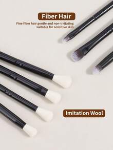 RANCAI 7pcs Eye Makeup Brush Set, Professional Eye Makeup Brush Kit, Made Of Synthetic Hair, Suitable For Eyebrows, Eyelashes, Eyeliner, Includes Spiral Brush And Blending Brush. - Multicolor - View 4