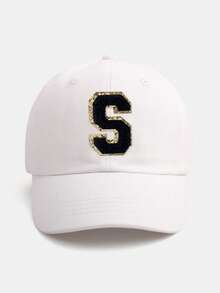 1PC Personalized Initial Letter Baby Baseball Cap (A-Z Options) - White Adjustable Daily Sun Hat For 3 Months To 2 Years, Toddler Cap With Brim - White - View 39