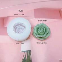1pc Rose Scented Candle Silicone Mold DIY Valentine's Day Rose Scented Plaster Fragrance Stone Home Decor Silicone Mold - White - View 2