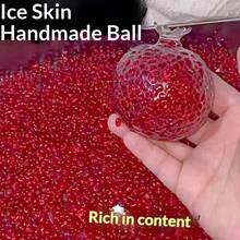 Bright Red Pomegranate Squeezable Stress Relief Toy, Balloon Popping, Moldable Squeezing Ball, Anxiety Relief, Gift For Holidays, Birthdays, Perfect Present - Multicolor - View 7