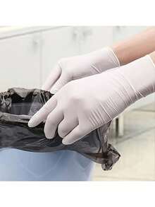 100/50/4只装白色一次性丁腈手套，无绒毛，指尖设计，厨房清洁工具，母亲节礼物，保护妈妈的双手，厨房必备，圣诞节清洁工具，价格实惠，无粉无乳胶手套，耐用家用清洁手套，防水，美甲用品，圣诞礼物，适合厨房使用 - 白色 - 查看 6
