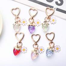 向日葵、草莓、心形钥匙扣、DIY饰品、项链、包包、吊坠和配饰 - 彩色 - 查看 7