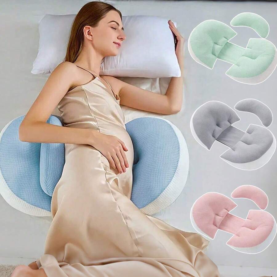 1pc Ergonomic Pregnancy Side Sleeper Pillow - Provides Full Body Support For Back, Abdomen, Hips And Waist - Adjustable Maternity Pillow, Comfortable Fit