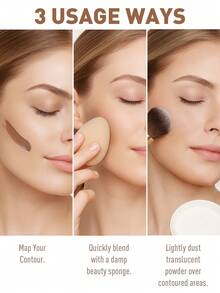 FV液体修容修容棒，自然妆效，易于晕染，保湿配方，持久显色，适合中等肤色，纯素且无动物实验。液体修容双效组合，不油腻，持久显色，自然轮廓，轻盈无感，棕色修容修容棒，品牌美妆，面部彩绘化妆品，适合女性和女孩，冬季完美之选，Y2K时尚潮流，生日礼物，派对必备，最佳颜色。 - 淺中性色 - 查看 9