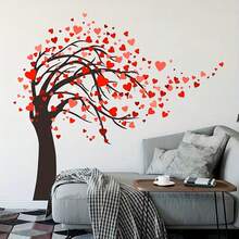 Bộ 2 miếng dán trang trí ngày Valentine, hình cây trái tim hiện đại, decal dán tường PVC tự dính và có thể tháo rời, dùng để trang trí phòng khách, phòng ngủ, nhà cửa, trang trí tường, trang trí phông nền lễ hội. - Xem 6