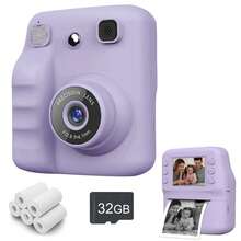 Appareil photo selfie instantané pour enfants, caméra numérique HD 1080P, appareil photo instantané multifonction avec cadres amusants et filtres de couleur, délai de prise de vue de 3s/5s/10s, cadeau de Noël et d'anniversaire pour les enfants de 3 à 12 ans, cadeau de rentrée scolaire - A29 - Voir 20