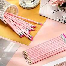 1/5/10/20/30pcs Pink Wedding Pencils With Erasers, Wooden HB Pencils With Erasers, Suitable For School Drawing, Sketching, Wedding, Office Supplies, New Year And Valentine's Day Gifts, Back To School, Art Supplies, Student Stationery, Learning Accessories - Multicolor - View 5