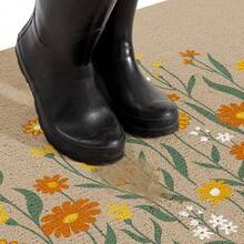 1 Piece Printed Daisy Floral Doormat Front Door Rug, Simple And Clear, Suitable For Bedroom/Living Room/Dining Room/Kitchen/Bathroom Entrance/Hallway/Simple Floor Mat/Festive Decoration/Welcome Mat/Entrance, Courtyard Floor Mat - 20*30英寸 - 查看 9