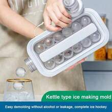 1400ml Ice Cube Pot - Two-In-One Silicone Mold And Water Bottle. It Takes Only 5 Minutes To Make 30 Clear And Transparent Ice Cubes. Easy To Take Out, Leak-Proof, Gray Color. - Multicolor - View 1