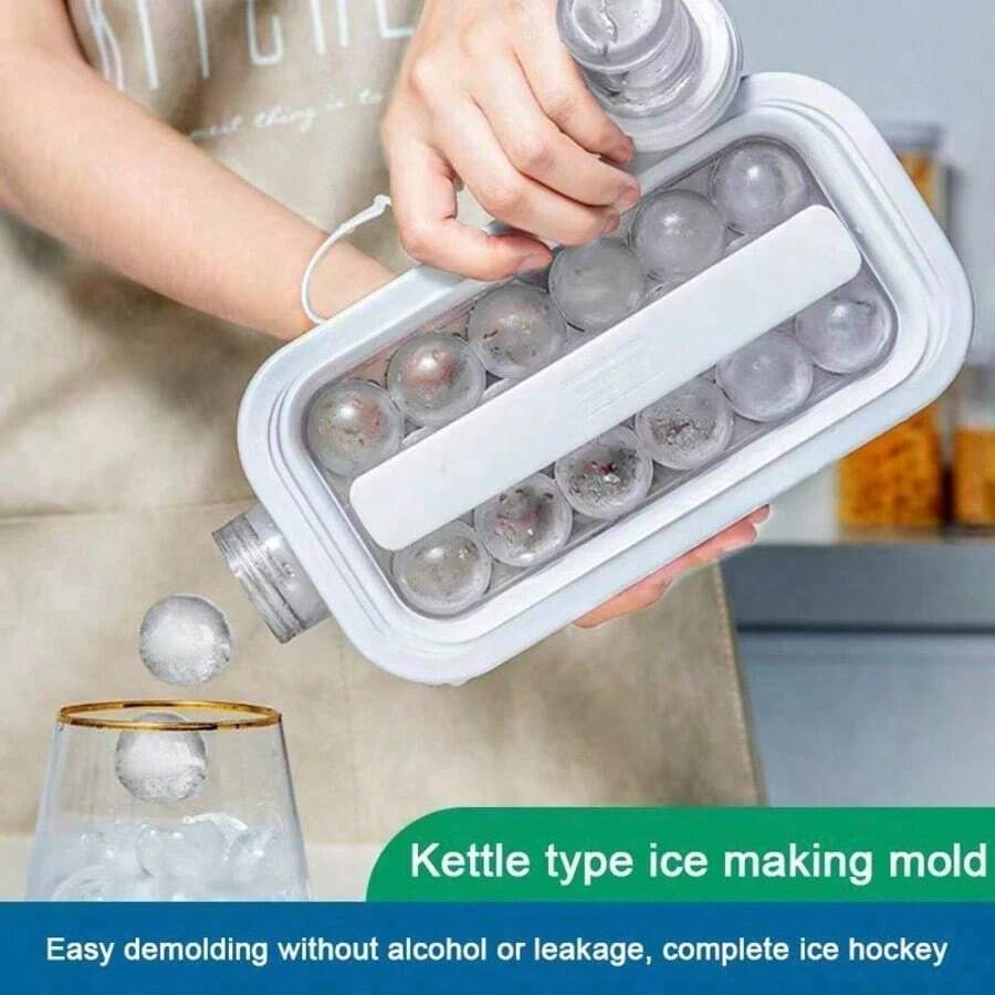 1400ml Ice Cube Pot - Two-In-One Silicone Mold And Water Bottle. It Takes Only 5 Minutes To Make 30 Clear And Transparent Ice Cubes. Easy To Take Out, Leak-Proof, Gray Color. - Multicolor - View 1