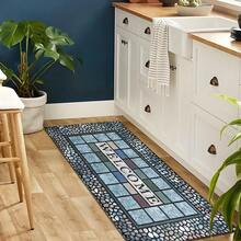 1pc Vintage Pattern Printed Rug, Faux Wool Mat - Highly Absorbent, Easy To Clean, Suitable For Home Decor, Farmhouse, Entryway, Indoor, Room, Kitchen, Dining Room, Small Office/Home Office, Sink, Laundry Room, Doormat, Kitchen Mat, Non-Slip Mat - Multicolor - View 6