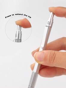 0.3/0.5/0.7/2.0mm Automatic Mechanical Pencil Set, 100pcs Refill Leads, Low Center Of Gravity, Retractable Tip, Metal Body, Back To School Essential - Black - View 6