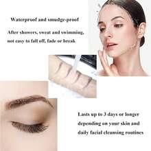 9 Pairs 6D Eyebrows Tattoo, Hair-Like Authentic Eyebrows, Eyebrows Tattoo Peel Off, Long Lasting Waterproof Natural False Eyebrows Makeup Sticker For Eyebrow Grooming Shaping, Popular 6D Imitation Eyebrows Transfer Stickers For And Men And Women - Multicolor - View 8