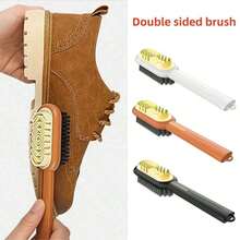 فرشاة تنظيف جلد الغزال ذات المقبض الطويل والوجهين، منظف بوت رياضية، مزيل بقع وغبار للأحذية والأمتعة، أداة تنظيف منزلية - متعدد الألوان - مشاهدة 6