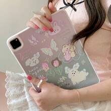 Minimalist Butterfly, Tulip, Rabbit Design Transparent Acrylic Protective Case Compatible With Apple IPad 2020/2025 Air 6 Without Pencil Slot, 5th Gen, 2022 10th Gen 9.7, 8, 10.2 Inch, IPad Pro 11 Cute Cartoon Shockproof Cover - Multicolor - View 9