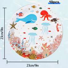 80pcs Ocean Life Themed Disposable Tableware Set, Perfect For Valentine's Day, Back-To-School Season ,Camping, Patio Barbecues, Picnitc, Bbq, Wedding, Bachelorette Party, Party And Birthday, Suitable For Party Decorations, Home Decorations, Birthday Decorations, Birthday Party Decorations, Wedding Decorations, Which Perfect Party Supplies, Bbq Supplies, Wedding Supplies, Birthday Party Supplies, Disposable Plate, Wedding Plates, Party Plates