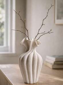 哑光雕塑花瓶，现代装饰落地/桌面花瓶，极简北欧风格家居装饰，优雅客厅和餐桌摆件，婚礼和圣诞节装饰，礼品创意，闺蜜礼物，女士冬季礼物 - 彩色 - 查看 5