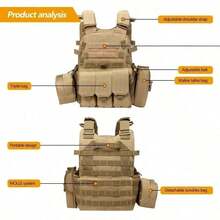 Outdoor Tactical Vest With Quick Release, Laser Cut MOLLE - Multicolor - View 11