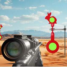 Foldable Double-Sided Bear Target For Indoor/Outdoor Shooting Practice - Easy Ground Insert Red Bear Goal With 10 Pre-Cut Target Papers, Compact & Portable - Red - View 10